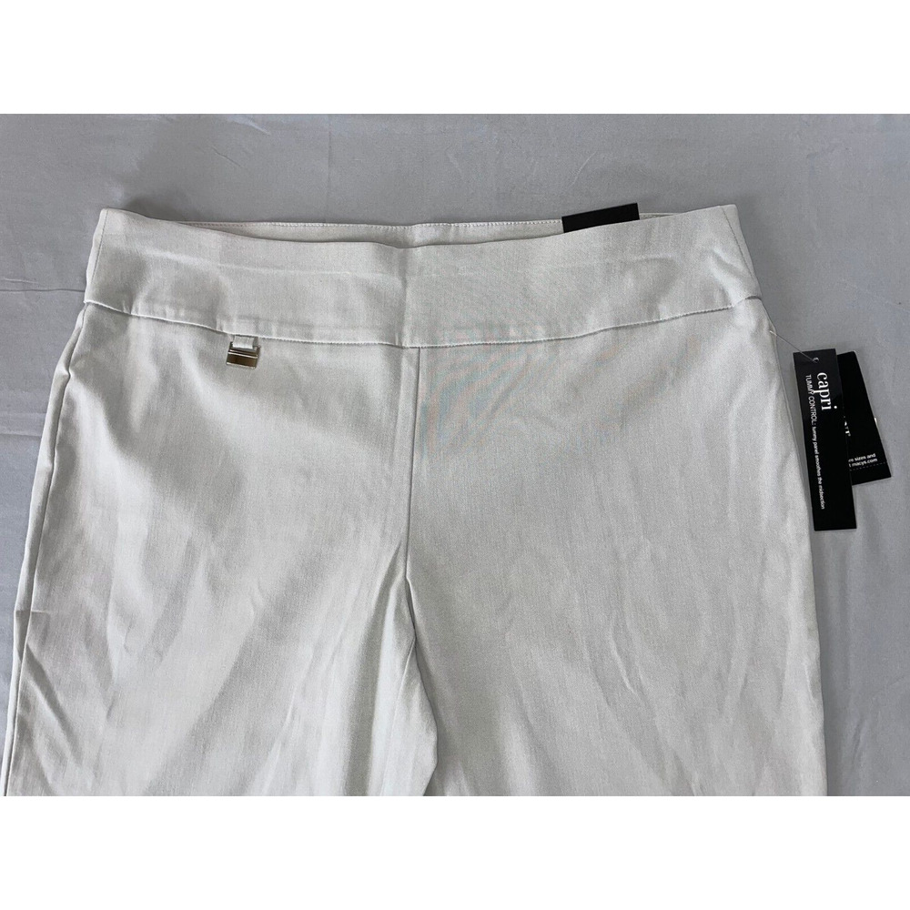 Alfani Tummy Control Pull On Stretch 'Capri' Pants. Light Gray, Women's 14. NWT! - Picture 2 of 5